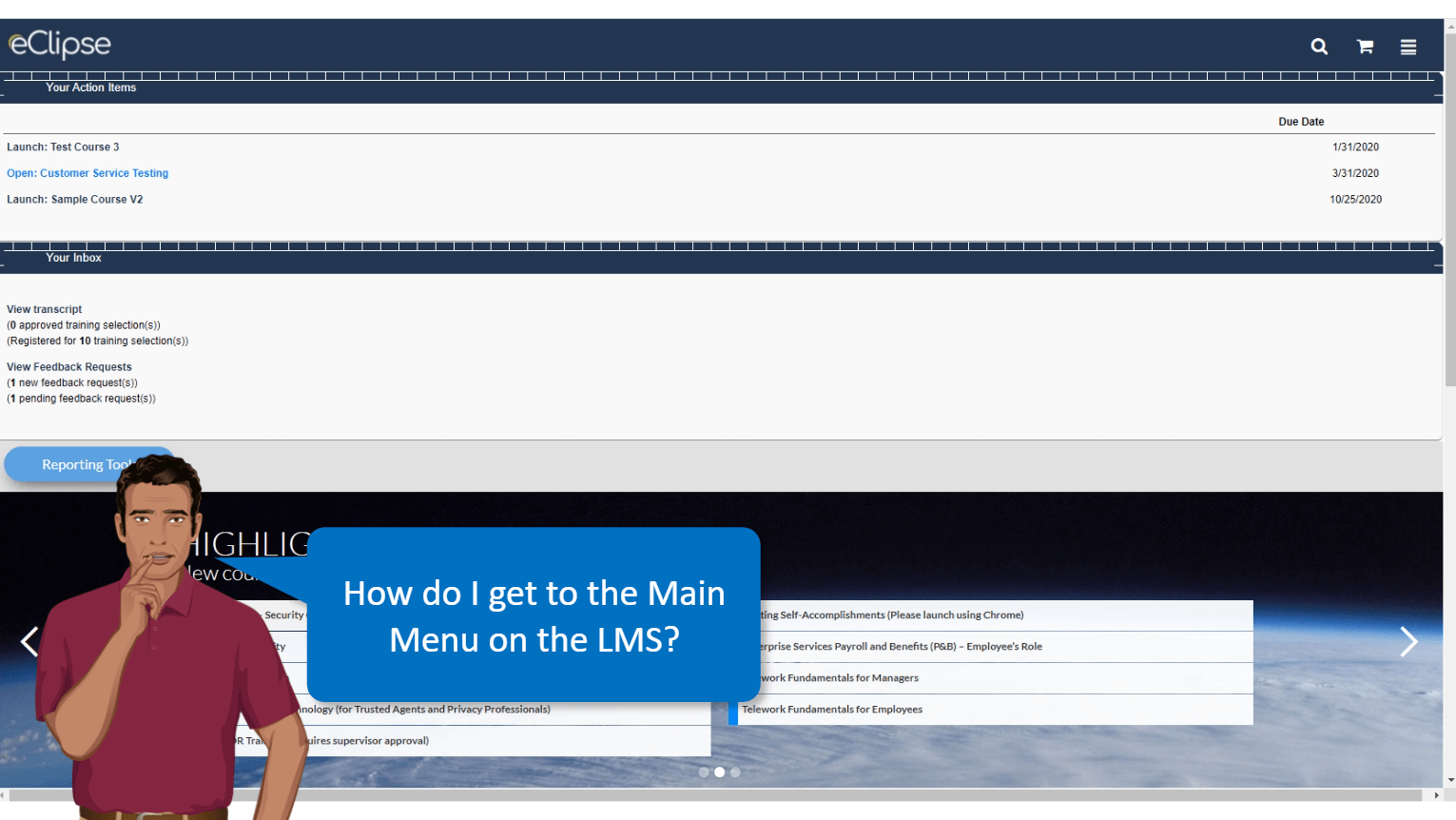 LMS Course Upload Software Simulation Screenshot LMS Course Upload Software Simulation Screenshot